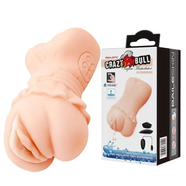 Masturbador Realista Vagina con Vibración de Crazy Bull