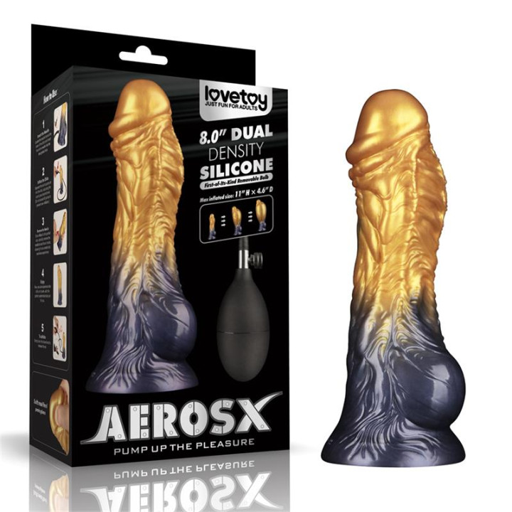 Dildo Inflable Silicona Dual Density 8 de Lovetoy | VibraZon