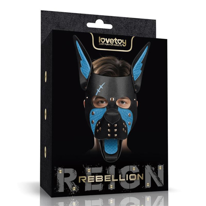Máscara Cachorro Rebellion Reign Scarred Alpha Pup Azul de Lovetoy | VibraZon