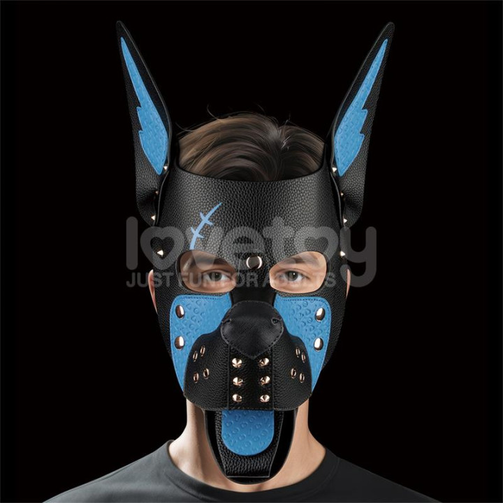 Máscara Cachorro Rebellion Reign Scarred Alpha Pup Azul de Lovetoy | VibraZon