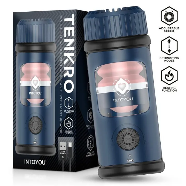 Tenkro Masturbador con Thrusting y Calor USB-C de Intoyou