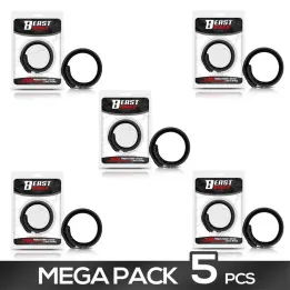 Pack de 5 Anillo Pene Ajustable Silicona Sólida 15-21 cm de Beast Rings