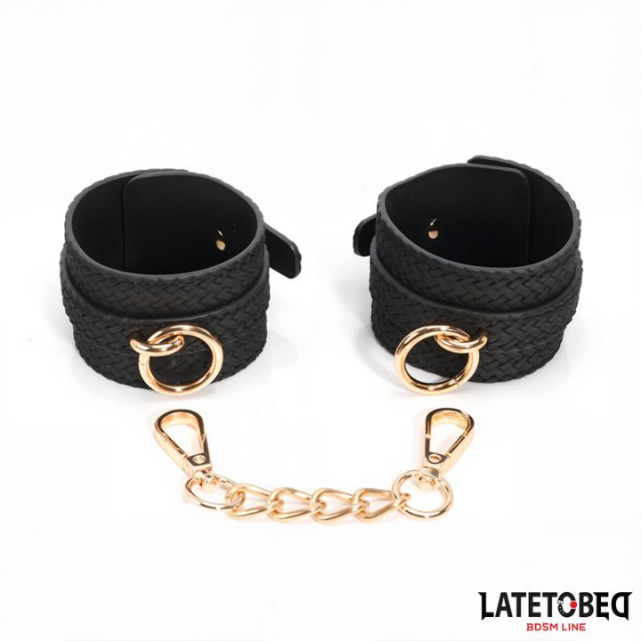 Esposas para Tobillo con Cadena Dorada de Latetobed Bdsm Line | VibraZon