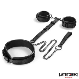 Restricciones con Collar con Correa y Esposas de Latetobed Bdsm Line | VibraZon