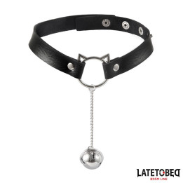 Choker con Aro con Orejitas y Cascabel de Latetobed Bdsm Line | VibraZon