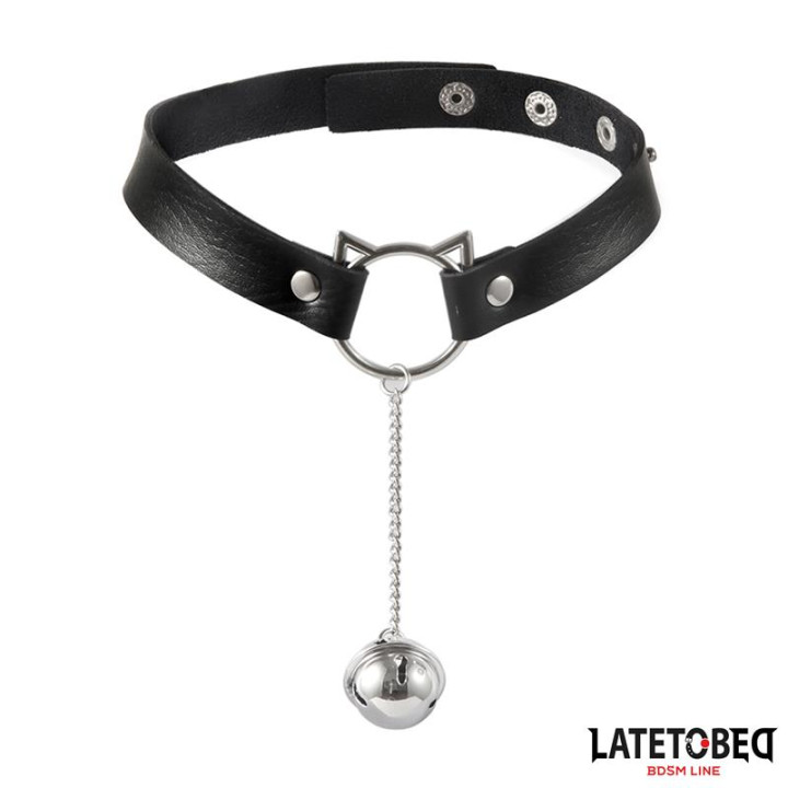 Choker con Aro con Orejitas y Cascabel de Latetobed Bdsm Line | VibraZon