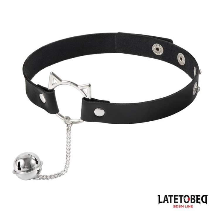 Choker con Aro con Orejitas y Cascabel de Latetobed Bdsm Line | VibraZon
