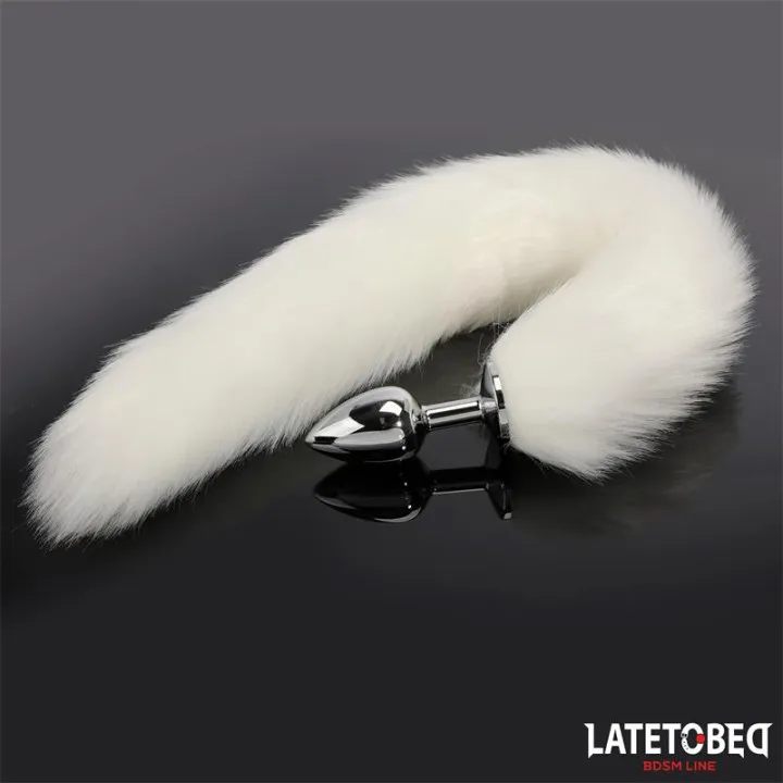 Plug Anal con Cola Blanco 40 cm de Latetobed Bdsm Line