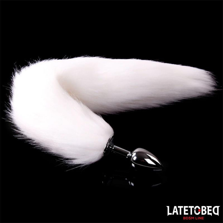 Plug Anal con Cola Blanco 40 cm de Latetobed Bdsm Line | VibraZon
