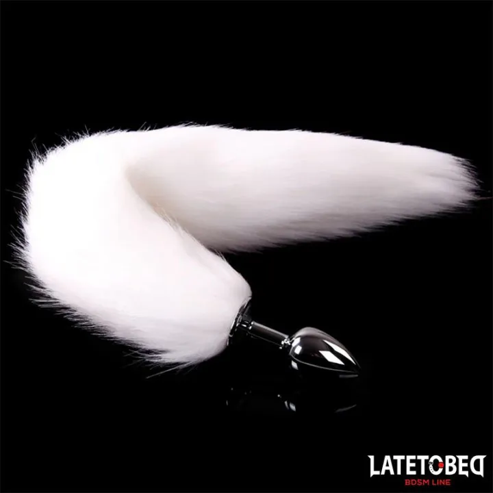 Plug Anal con Cola Blanco 40 cm de Latetobed Bdsm Line