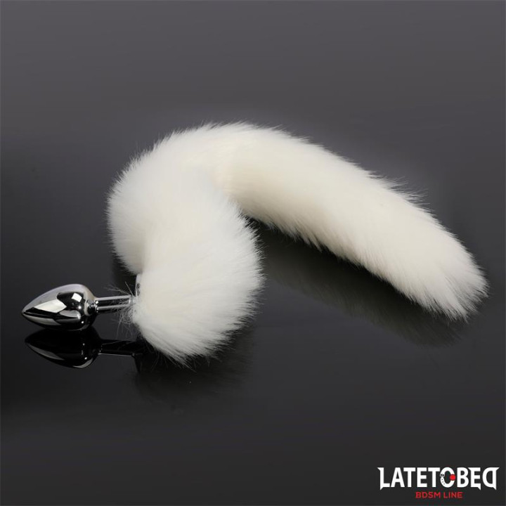 Plug Anal con Cola Blanco 40 cm de Latetobed Bdsm Line | VibraZon