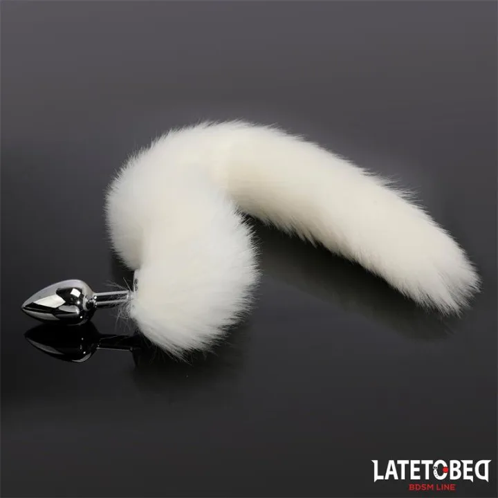Plug Anal con Cola Blanco 40 cm de Latetobed Bdsm Line