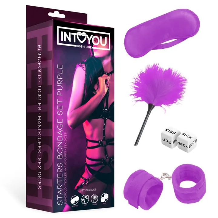 Set de Bondage para Principiantes Starters 4 Piezas Púrpura de Intoyou Bdsm Line