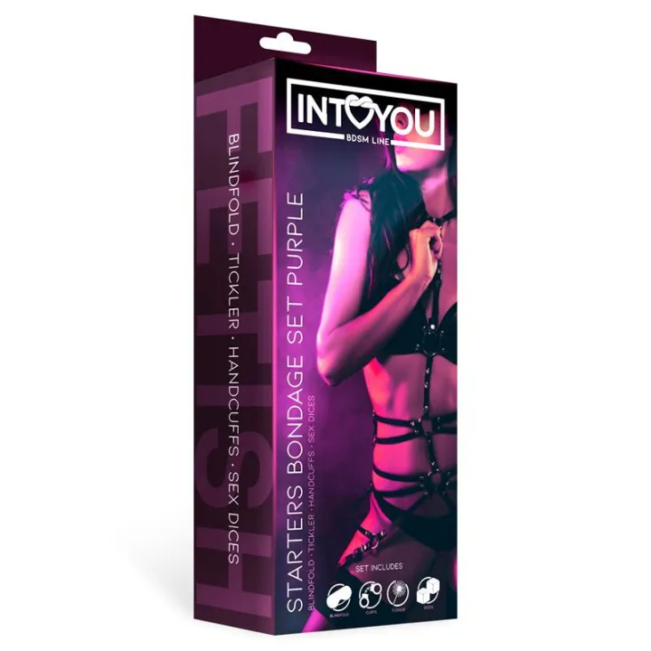 Set de Bondage para Principiantes Starters 4 Piezas Púrpura de Intoyou Bdsm Line