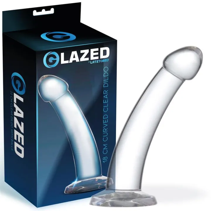 Dildo Curvado Material Cristalino 18 cm de Glazed