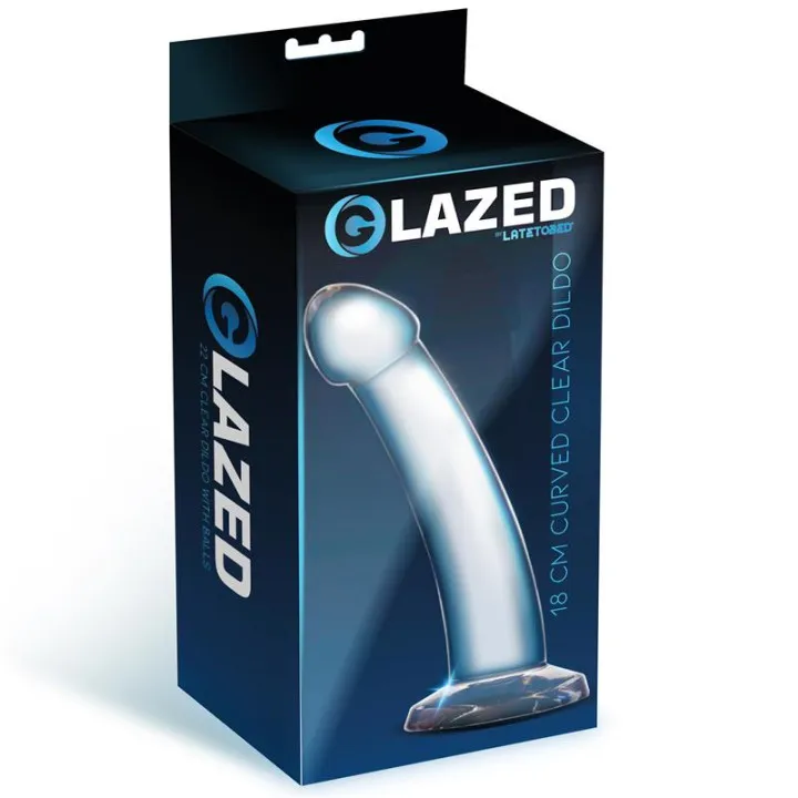 Dildo Curvado Material Cristalino 18 cm de Glazed