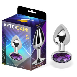 Plug Anal con Joya Púrpura Amatista Talla S Aluminio de Afterdark | VibraZon