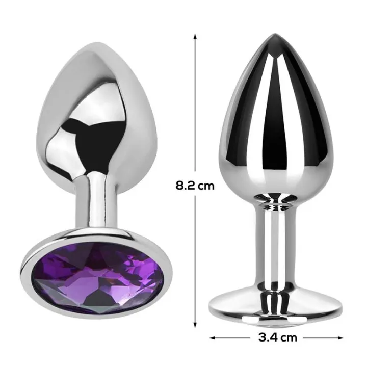 Plug Anal con Joya Púrpura Amatista Talla M Aluminio de Afterdark