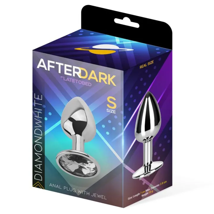 Plug Anal con Joya Color Blanco Diamante Talla S Aluminio de Afterdark