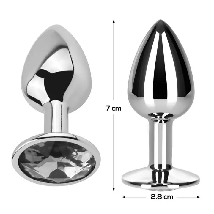 Plug Anal con Joya Color Blanco Diamante Talla S Aluminio de Afterdark