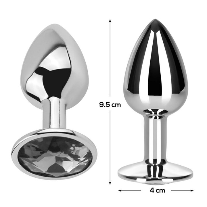 Plug Anal con Joya Color Blanco Diamante Talla L Aluminio de Afterdark | VibraZon