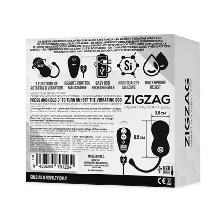 Zigzag Huevo Zigzageante y Vibrador con Control Remoto de Tardenoche | VibraZon
