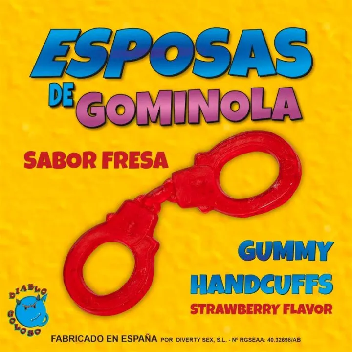 Esposas de Gominola Sabor Fresa Roja de Diverty Sex