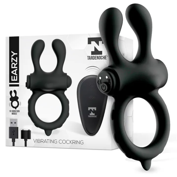 Earzy Anillo Vibrador con Control Remoto USB Magnético Silicona de Tardenoche