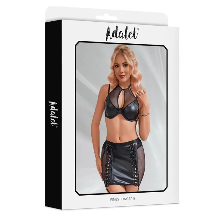 Aurora Falda y Top Cuero Vegano de Adalet Lingerie