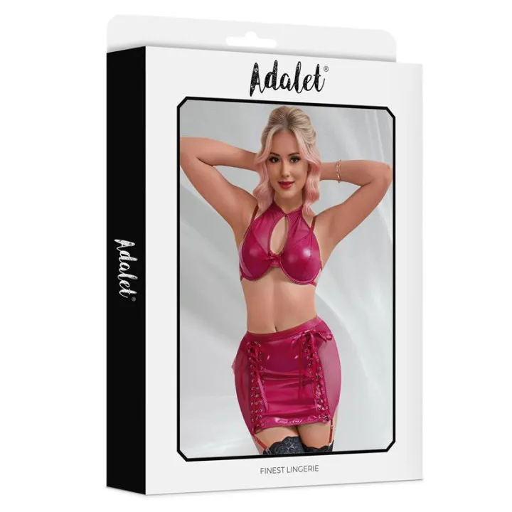 Aurora Top y Falda Cuero Vegano de Adalet Lingerie