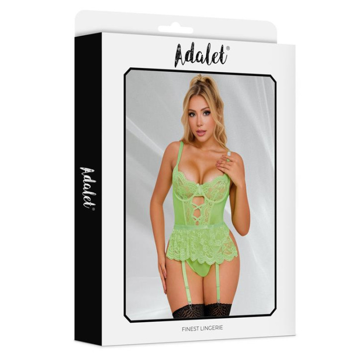 Clara Teddy Verde Neón de Adalet Lingerie | VibraZon