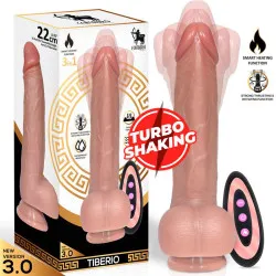 Tiberio Dildo Realista Turbo Shaking con Thrusting, Rotación 360º y Control Remoto Silicona Líquida de Centauro