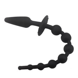 Plug Anal con Cadena Anal Silicona Negro de A-Gusto | VibraZon
