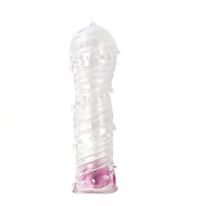 Funda para el Pene Texturizada con Bala Vibradora Transparente de A-Gusto