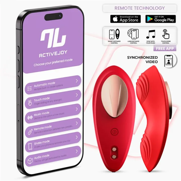 Vibrador de Braguita con APP Silicona Rojo de Intoyou App Series