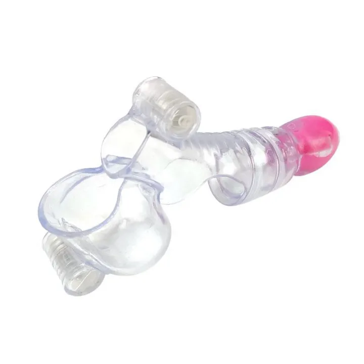 Funda para el Pene y Testículos 3 Balas Vibradoras Transparente de A-Gusto