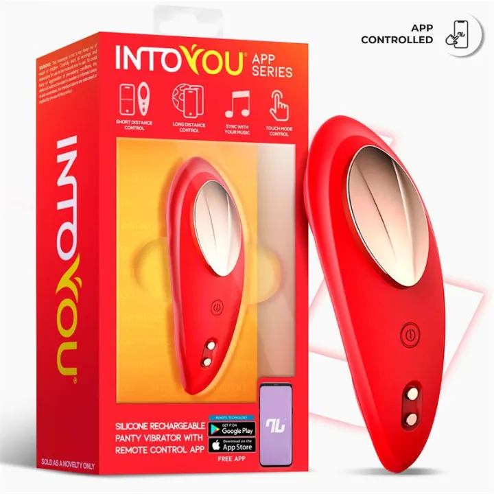 Vibrador de Braguita con APP Silicona Rojo de Intoyou App Series