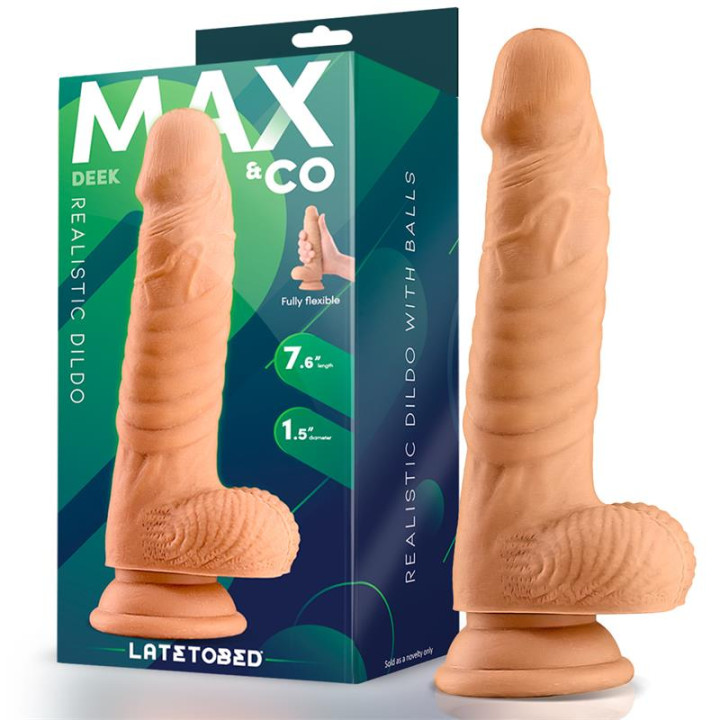 Deek Dildo Realista con Testiculos 7.6 Natural de Max & Co | VibraZon