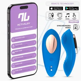 Vibrador de Braguita con APP Silicona Azul de Intoyou App Series