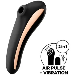 Dual Kiss Succionador y Vibrador 2 en 1 Negro de Satisfyer