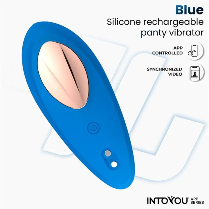 Vibrador de Braguita con APP Silicona Azul de Intoyou App Series