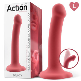 Bouncy Dildo Silicona Líquida Hiper Flexible 7.5 - 19 cm Talla L Burgundy de Action | VibraZon