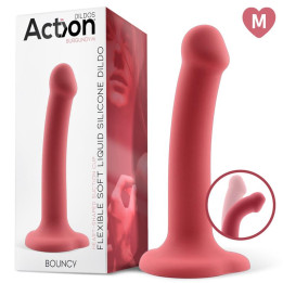 Bouncy Dildo Silicona Líquida Hiper Flexible 7 - 18 cm Talla M Burgundy de Action | VibraZon