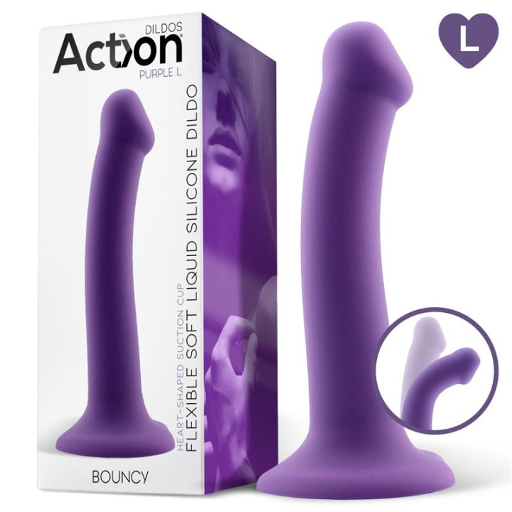Bouncy Dildo Silicone Flexible Hiper Flexible 7.5 - 19 cm Talla L Púrpura de Action | VibraZon