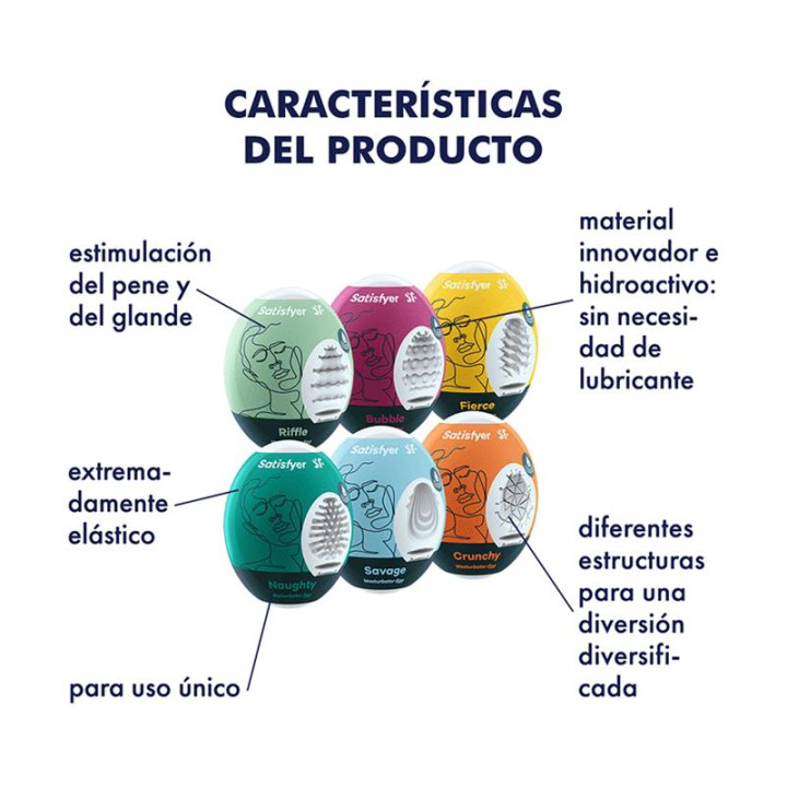 Set 6 Unidades Huevo Masturbador de Satisfyer | VibraZon