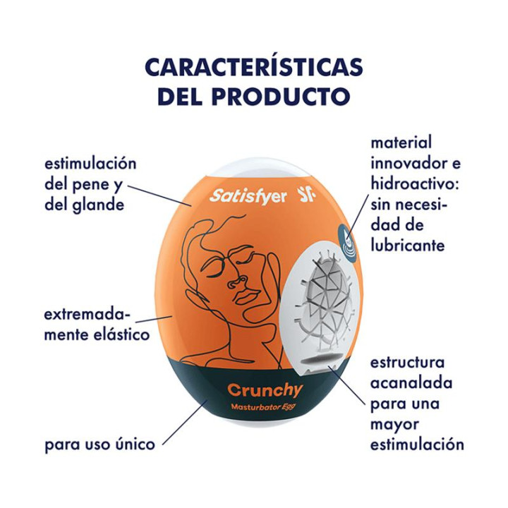 Set 3 Huevo Masturbador Modelo Crunchy de Satisfyer | VibraZon