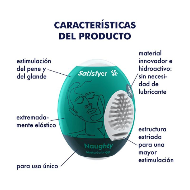 Set 3 Huevos Masturbadores Modelo Naughty de Satisfyer | VibraZon
