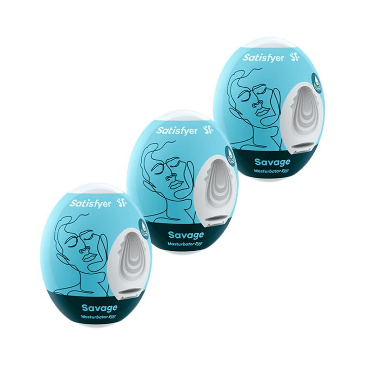 Set 3 Huevos Masturbadores Modelo Savage de Satisfyer | VibraZon