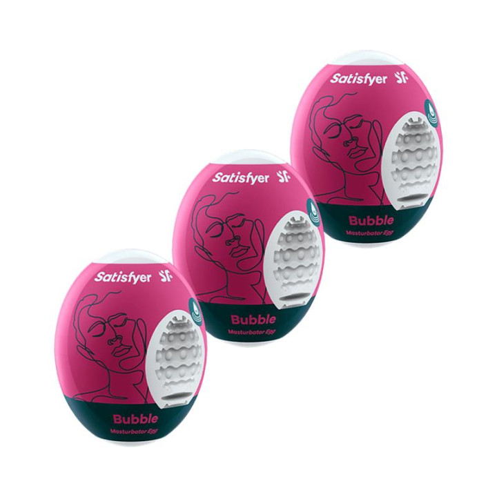Set 3 Huevos Masturbadores Modelo Bubble de Satisfyer | VibraZon