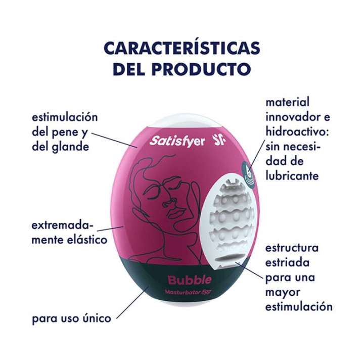 Set 3 Huevos Masturbadores Modelo Bubble de Satisfyer | VibraZon